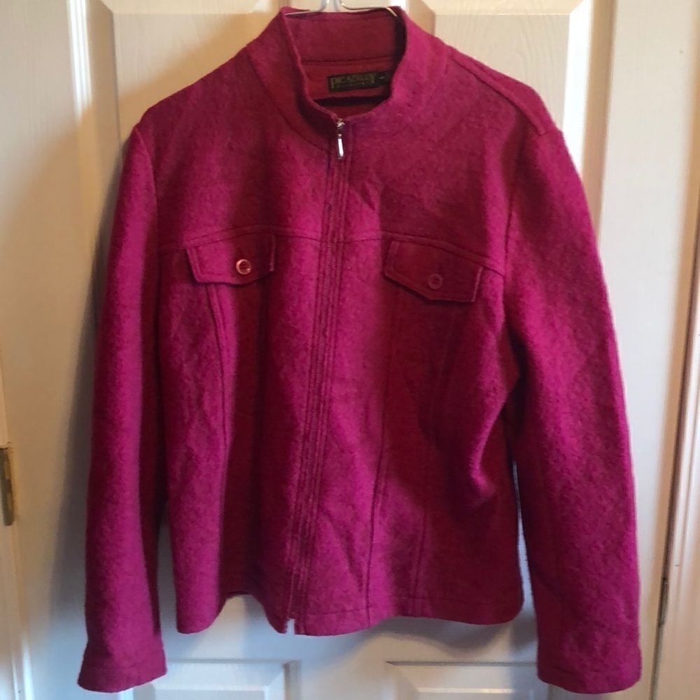 Piccadilly fashion fuchsia wool blend jacket sz S